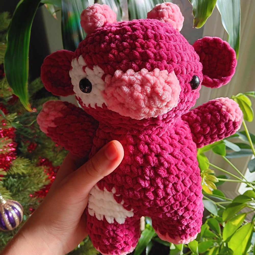 Crochet Raspberry Cow